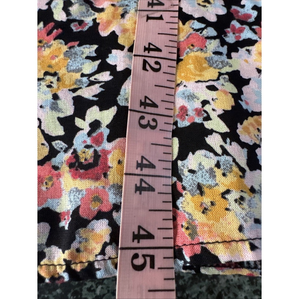 Nobody's Child Womens Printed Floral Print Midi Dress Short Sleeve Size 4 Black - Picture 10 of 13